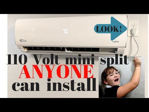 VIDEO REVIEW: No HVAC contractor needed ductless mini split installation heat pump 110 volt install