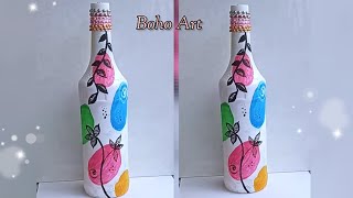 Wine Bottle Decoration With Boho Art | Handmade Craft