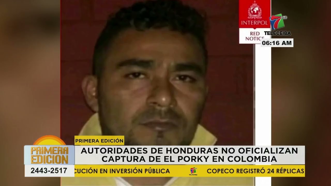 Autoridades de Honduras no oficializan captura de ''El Porky'' en Colombia.