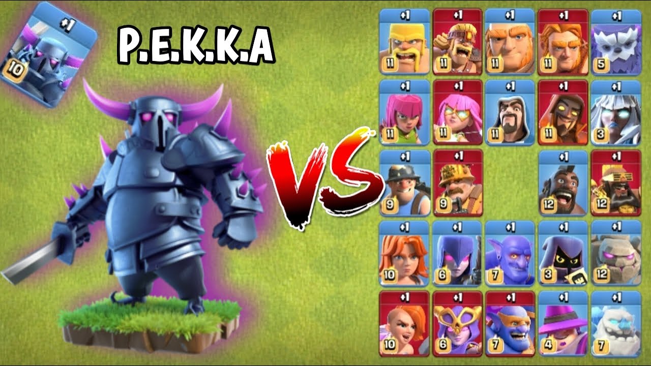 Max-P.E.K.K.A vs All Max Ground Troops! || Clash of Clans