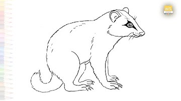 Badger easy drawing | Art tutorial | How to draw A Badger step by step simply | #artjanag