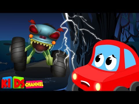 LRC & HHMT | beware of the monster truck | little red car | haunted house monster truck