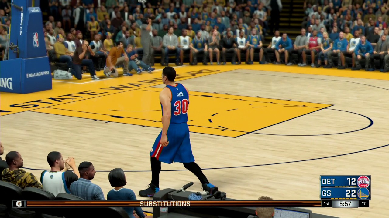 NBA 2K17 Detroit Pistons at Golden State Warriors Full Game
