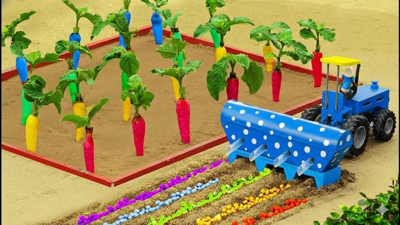 DIY Mini Tractor Science Project Builds Automatic Seeding Machine   diy mini construction 1