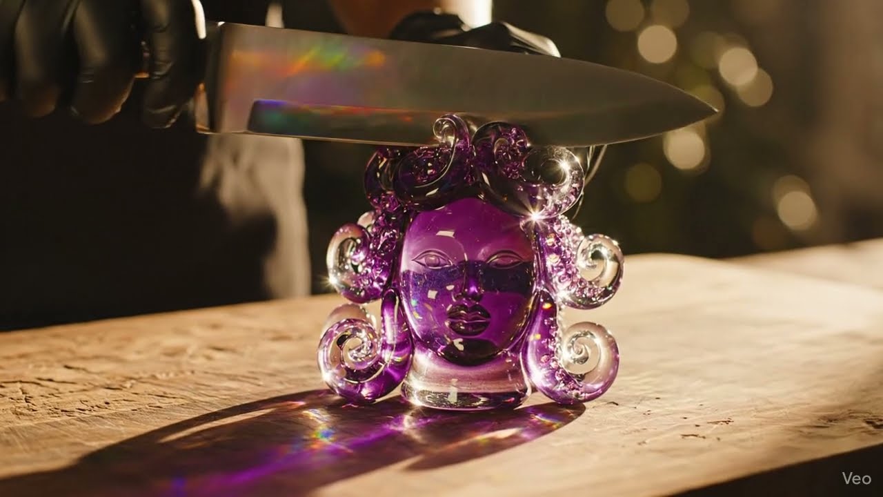 Glass Head With Tentacles. Jellyfish ASMR