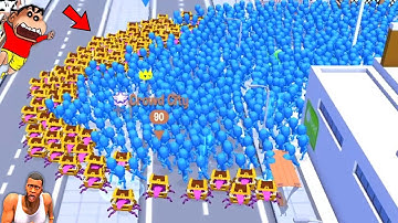 SHINCHAN made BIGGEST ARMY in CROWD CITY with CHOP and FRANKLIN | AMAAN-T