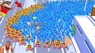 SHINCHAN made BIGGEST ARMY in CROWD CITY with CHOP and FRANKLIN | AMAAN-T screenshot 4