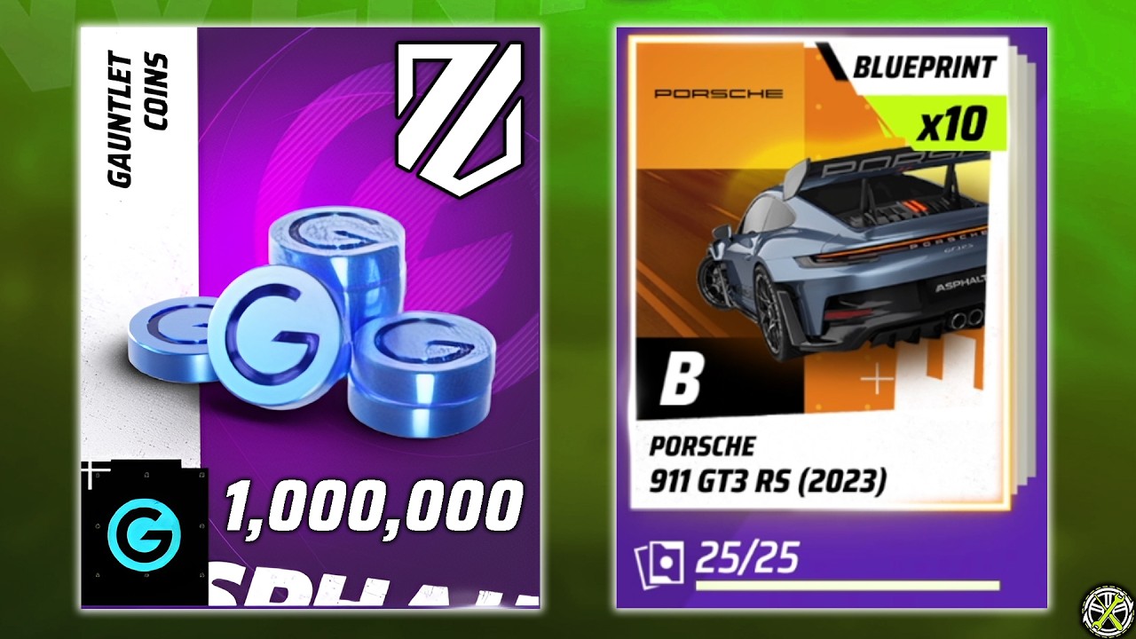 Reaching 1 MILLION Gauntlet Coins + new car: Asphalt Legends RTG