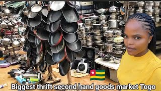 Cheapest thrift market Togo . Old Furniture , kitchen utensils and household appliances market