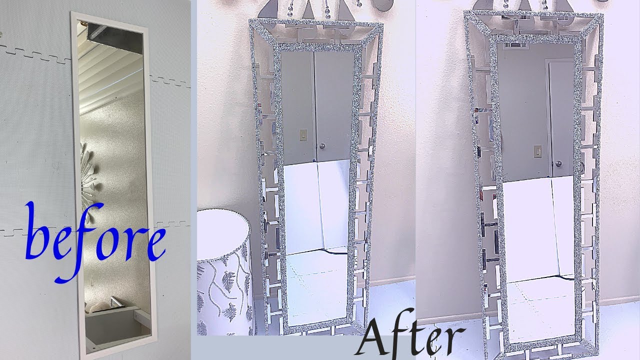 Transform Simple Door Mirror Into A Glamorous Mirror For Your Room And Transform Simple Door Mirror Into A Glamorous Mirror For Your Room And