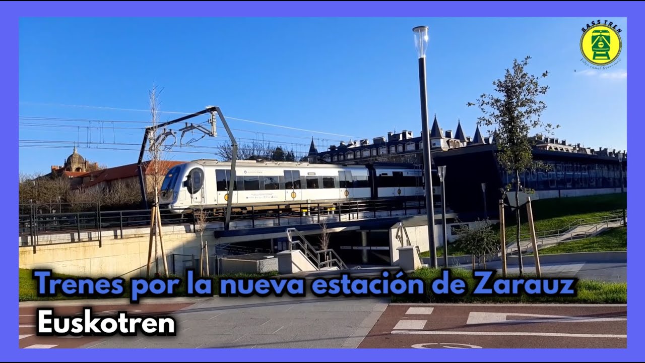 Trenes por el nuevo entorno ferroviario de Zarautz/Euskotren Topo