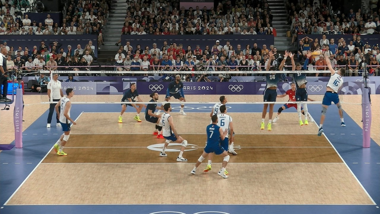Volleyball Italy Yuri Romano amazing at 2024 Paris Olympics