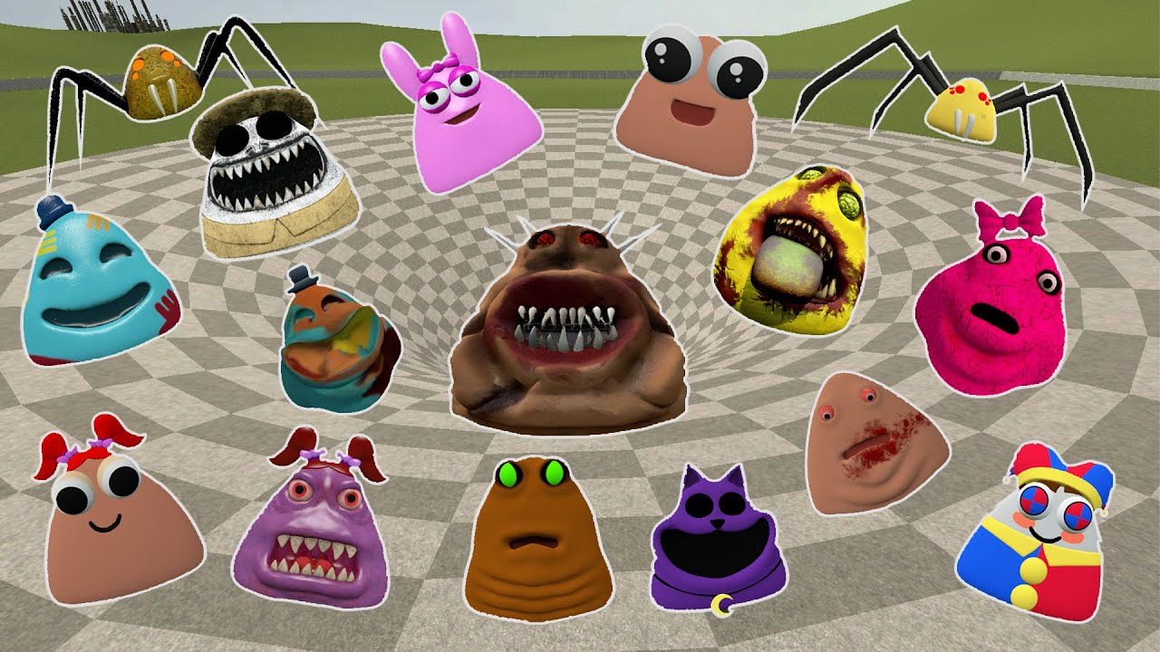 DESTROY ALL NEW 3D POU BOU'S REVENGE & ITALIAN BRAINROT FAMILY in BIG FUNNEL Garry's Mod