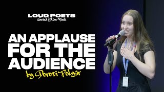 Doroti Polgar - An Applause for the Audience || Spoken Word Poetry ||
In 2024-25 we held our third annual Loud Poets Slam Series, a nation-wide tournament across Scotland and England culminating in a Grand Slam Final with a £3,000 prize! Learn more here: https://www.iamloud.co/slam
On 9th August 2025, it all came to a head at our Grand Slam Final with the Edinburgh International Book Festival!
At our Grand Slam Final, Doroti Polgar flipped the script and gave the audience some well-earned praise.
Learn more about Doroti Polgars work via https://www.instagram.com/polgardoroti/?hl=en
Were so grateful to the Edinburgh International Book Festival for partnering with us to host the Grand Slam Final for the third year running! The EIBF is a charity which exists to celebrate and share the power of writers, their ideas, and the words they craft to illuminate, challenge, and inspire. Learn more via https://www.edbookfest.co.uk/
Thank you to Creative Scotland and the National Lottery for supporting the Loud Poets 2024-25 Season.
Thanks for watching! If you want to see more from us, please Like this video, Subscribe to our channel, and ring the Bell Icon to be notified when we release new videos.
For access to full-length Loud Poets shows, including over 50 shows in our back catalogue, and other exclusive digital content, consider joining our YouTube channel as a Member for just £4.99/month! Sign up here: https://www.youtube.com/channel/UCjsTBHEZdBYPXPdLwtCAJcw/join
You can also join our Patreon at £5/month for access to our full-length Loud Poets shows and other exclusive digital content, or £10/month for that access plus entry into our Loud Poets Writing Club, an online creative community of writers and performers with monthly workshops, feedback sessions, and tailored support. Sign up: https://www.patreon.com/c/iamloud/
Learn more about our live events, workshops, and digital programming via our website https://iamloud.co and our Linktree https://linktr.ee/IAmLoudPro
Sign up to our newsletter: https://eepurl.com/dxzKIL
Follow us on social media:
Facebook: https://www.facebook.com/IAmLoudPro
BlueSky: https://bsky.app/profile/iamloudpro.bsky.social
Instagram: https://www.instagram.com/IAmLoudPro
#PerformancePoetry #SpokenWord #ScottishPoetry Doroti Polgar - An Applause for the Audience || Spoken Word Poetry ||