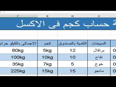 فيديو: كيف أقوم بإنشاء وحدة كجم في Excel؟