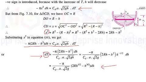 Time of emptying a tank
