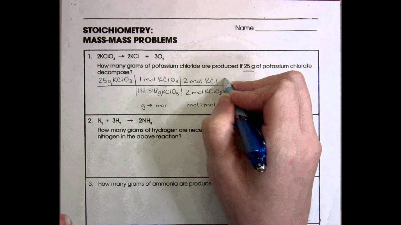 Stoichiometry Mass Mass Problems YouTube