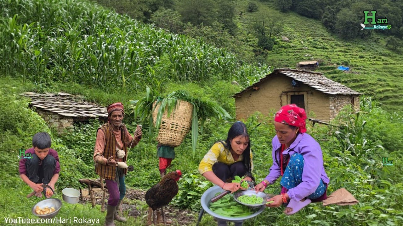 Village Life in Remote Nepal Hills | Daily Work & Traditional Food