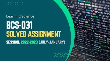 BCS-031 Solved Assignment 2022-2023 (July - January) || IGNOU BCA (3)   @learningscience