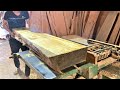 Amazing Woodworking Techniques // Build Carved Giant Table With Strong Inclined Hidden Wood Joint