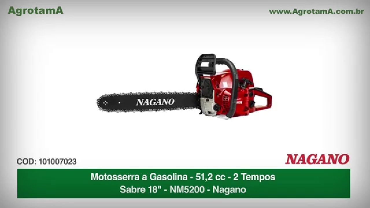 Motosserra a Gasolina 51,2 cc 2 tempos sabre 18