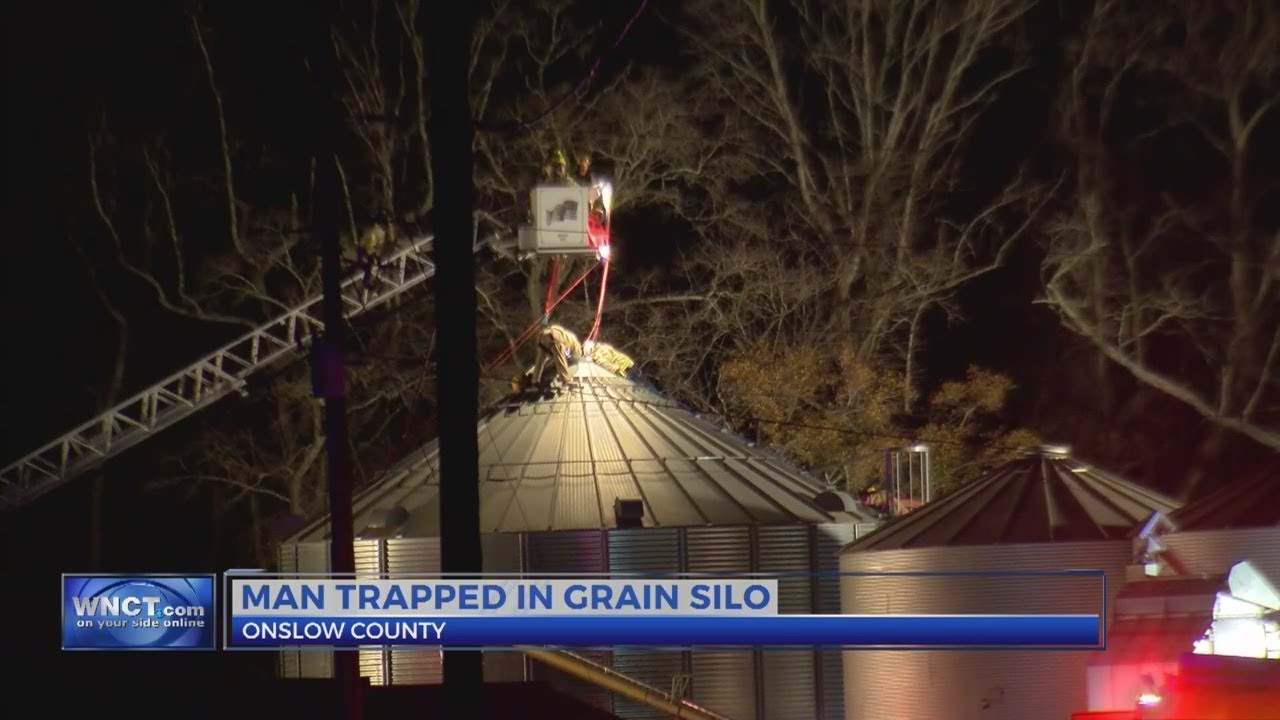 Man trapped inside grain silo in Maysville - YouTube