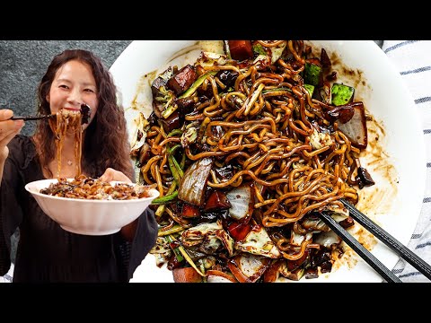 Gan Jjajangmyeon Recipe Fresh Stir-fried Black Bean Sauce on Noodles