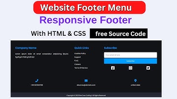 Website Responsive Footer Design using Html & Css 2023 | website footer design | CSS Footer Design