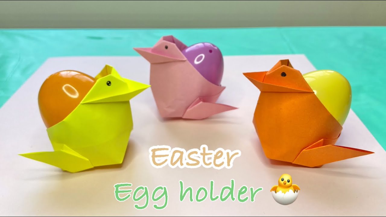 How To Make Origami Easter Chicken Egg Holder - Easy Origami ...