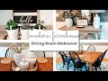 MODERN FARMHOUSE DINING ROOM MAKEOVER | DINING ROOM MAKEOVER ON A BUDGET | BUDGET MAKEOVER