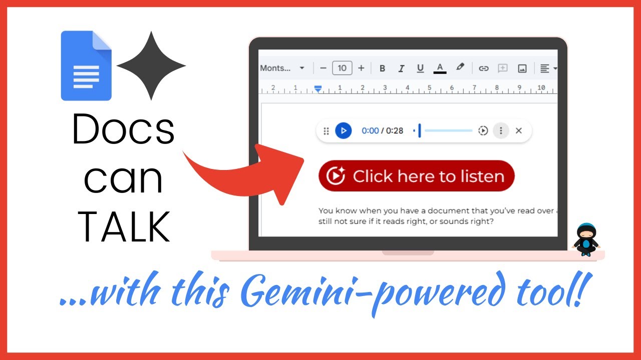 Новый инструмент Google Docs Audio (функция Gemini, которая вам понравится!)