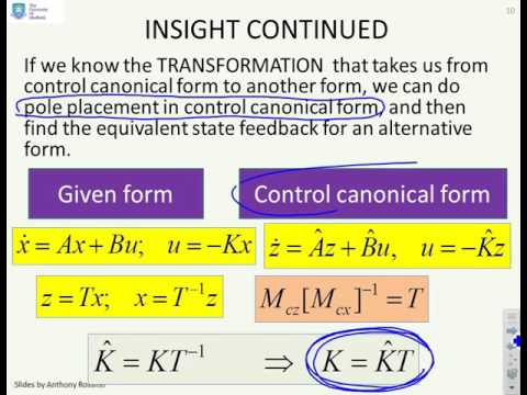 state space feedback 3 transformation to a canonical form youtube reachable canonical form