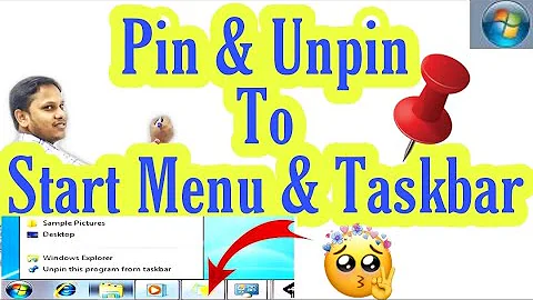 How to Pin Items To Task Bar Win 7 | how to pin or unpin program to taskbar and start menu in hindi