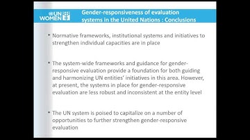 Gender Responsive Evaluation – Opportunities and Challenges