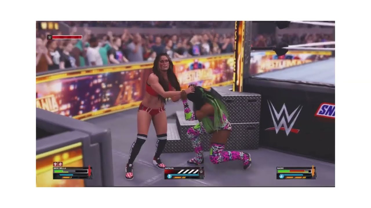 Wwe 2k25 Naomi Vs Nikki Bella With Special Referee Natalya For The Wwe Women's World Championship