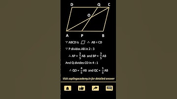 ABCD is a parallelogram.  Point P divides AB in the .. | 10th Board Important Questions CBSE 2023-24