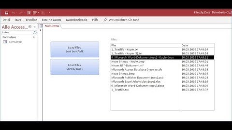 VBA Sorted Files List from Filesystemobject Access Excel Word
