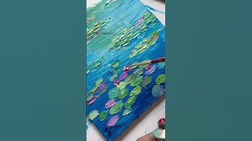 Mini monet’s water lilies #canvaspainting #waterlily #oilpainting #paletteknifepainting #miniature