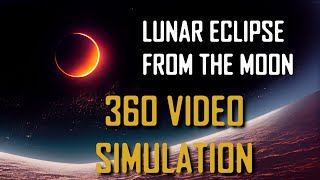 Lunar Eclipse as seen from The Moon | Simulation | 300x Speed | 360 Video