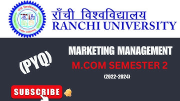 Marketing management previous year question paper/Sem-2/Ranchi University/ #pyq