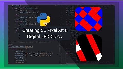 Creating 3D Pixel Art & Digital LED Clock with Python and Turtle Graphics