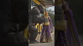 ✨🛑Shocking Moment: Gorilla Grabs Woman’s Purse at Bus Stop 🛑 #ai #youtuber #youtube #viral #cartoon