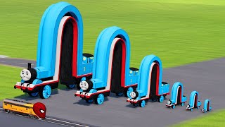 Big & Small Long Thomas the Tank Engine vs Spider-Man Train | BeamNG.Drive