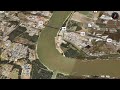 Flood water flanking point making Upper Baton Rouge bridge