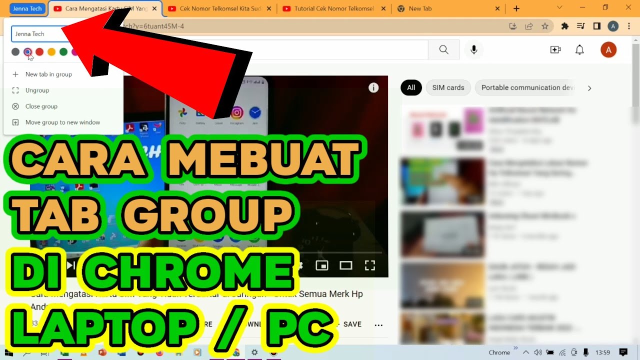 Cara Membuat Tab Grup di Google Chrome Laptop - YouTube
