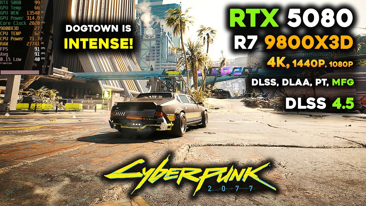 ジョーオーダーページ Cyberpunk 2077 on RTX 5080 in 2026 | DLSS 4.5 | 4K, 1440p, 1080p
