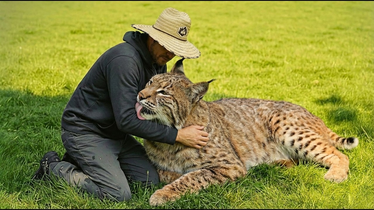 This Giant 200-Pound Rescue Bobcat Still Thinks She’s a Puppy- Try not to Laugh