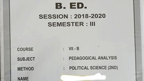 B.ED 3RD SEM || VIIB || PEDAGOGICAL ANALYSIS|| PRACTICUM || #wbsu