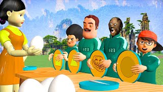 Scary Stranger 3D - Squid Game (오징어 게임) Trying Honeycomb Candy Shape Challenge in Round Game #01 screenshot 2