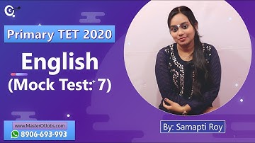Mock Test 7 | English | MCQ - WB Primary TET 2020 | Master Of Jobs